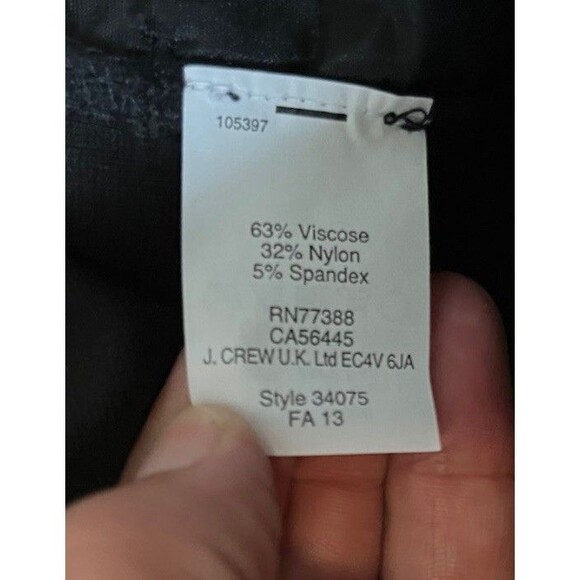 J Crew Black Skinny Mid Rise Stretch Pants Size 4 - Picture 4 of 8